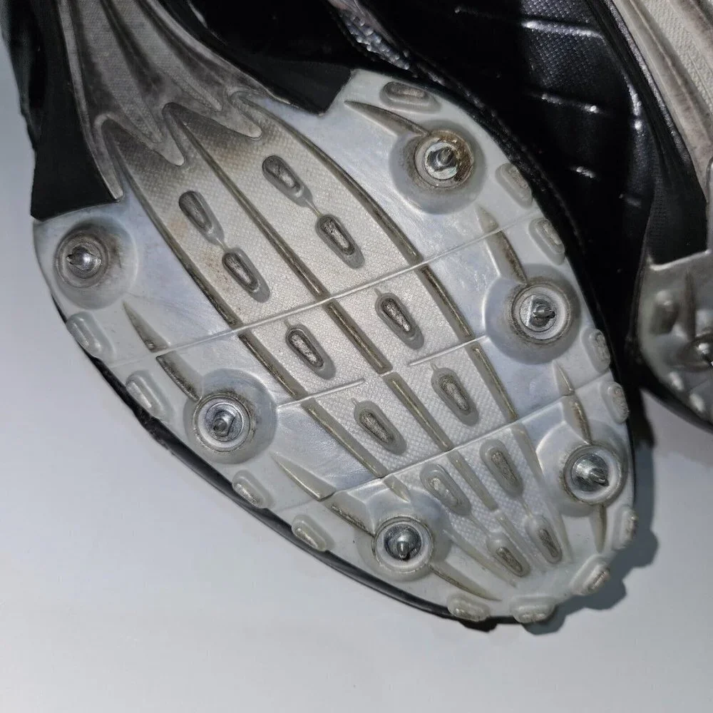Adidas Techstar Track & Field Cleats Black Silver White Shoes 553838 US 10 READ